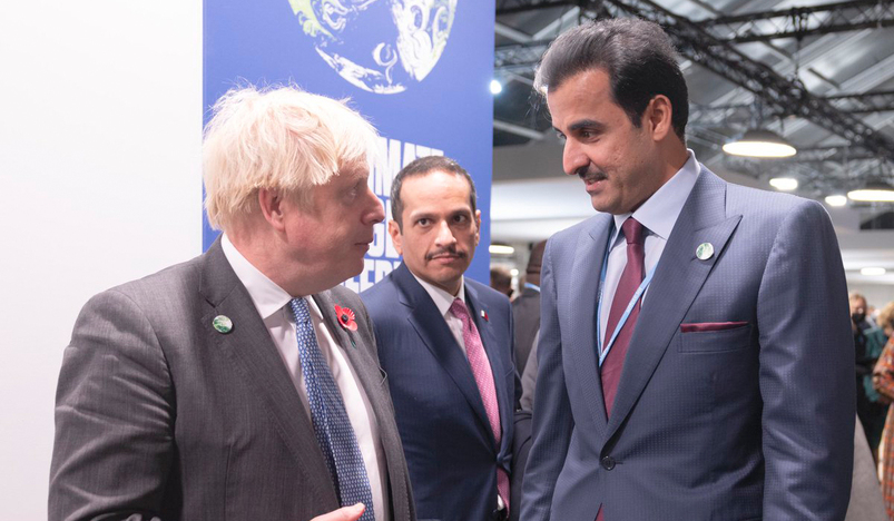 Qatar Amir with UK Prime Minister Boris Johnson